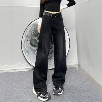 Womens Casual Loose-fitting Slimming Straight-leg Wide-leg Pants