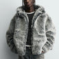 Hooded Faux Fur Jacket Coat