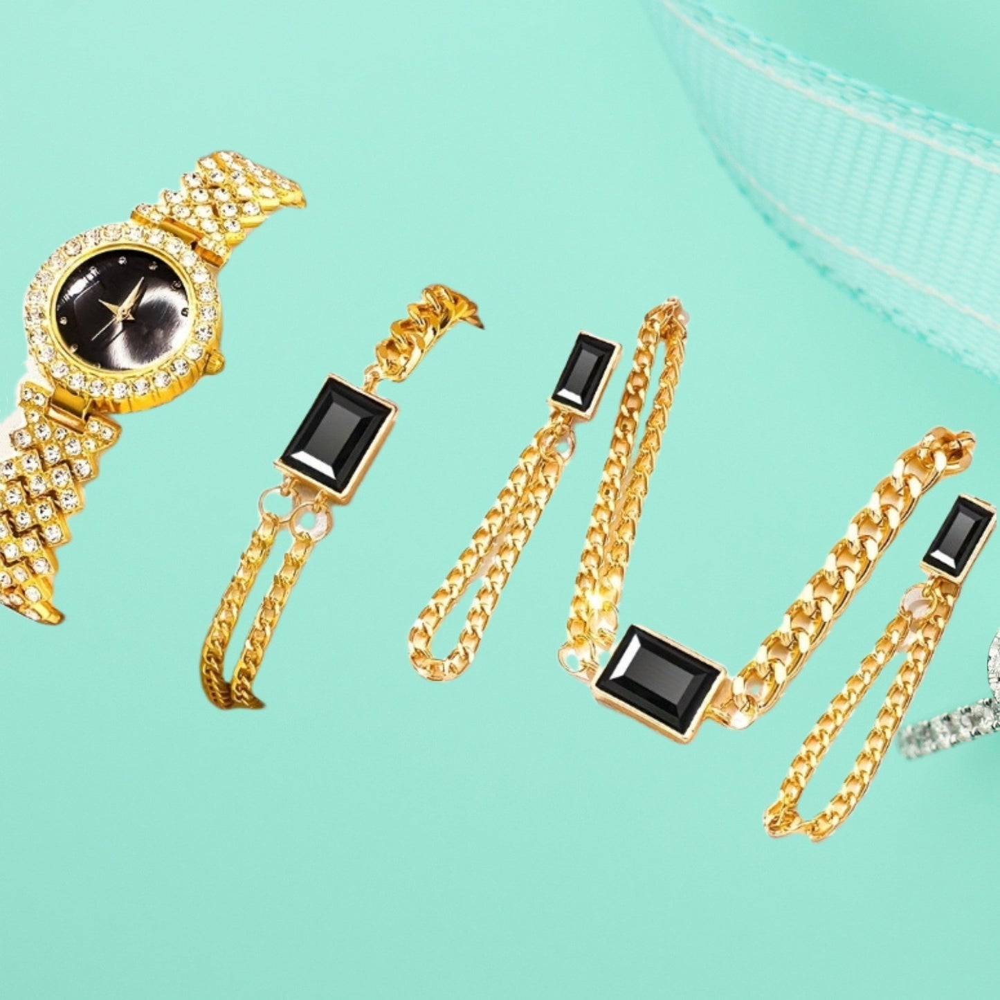 Watch Colorful Crystals Quartz Jewelry Suit