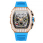 Men's Luxury Square Diamond Watch With Star Pattern
