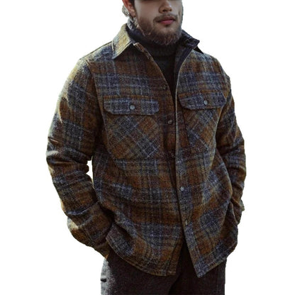 Mens Retro Casual Blazer With A Notch Lapel