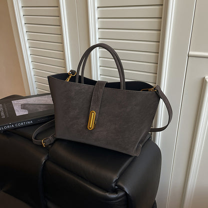 Retro High-capacity Minimalist Suede-style Tote Bag