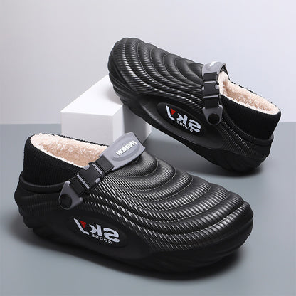 Men's Cotton Slippers Winter Thick Soles Height-increasing And Lined With Fleece