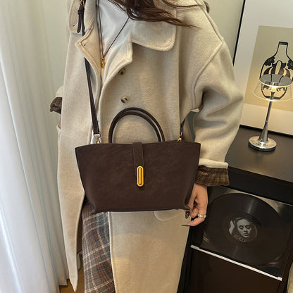 Retro High-capacity Minimalist Suede-style Tote Bag