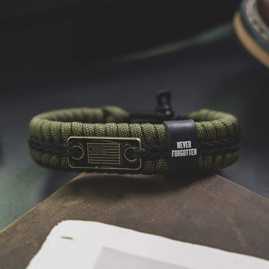Tactical Survival Bracelet For Men In Green